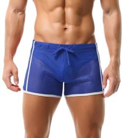 AIEOE Herren Atmungsaktive Mesh Badeshorts Atmungsaktive Strand Sport Boxershorts Schnell Trocknend Größe XL Blau von AIEOE