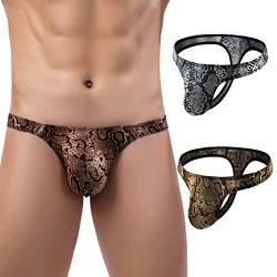 AIEOE Herren Bikini 2er-Pack Strings Thong Unterhose Männer Tangas String 2 Farben 03 XL von AIEOE