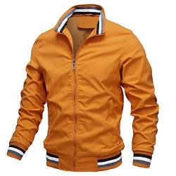 AIEOE Herren Bomberjacke Leichte Übergangsjacke Casual Stehkragen Blouson Herbst Frühling Bomber Jacke Sportjacke mit Reißverschlusstaschen von AIEOE