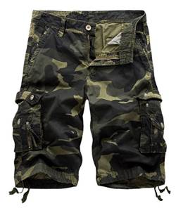 AIEOE Herren Cargo Shorts Sommer Tarnung Kurze Hose Outdoor Loose-Fit Arbeitshosen Freizeithose Männer Baumwolle Multi Taschen Bermuda von AIEOE