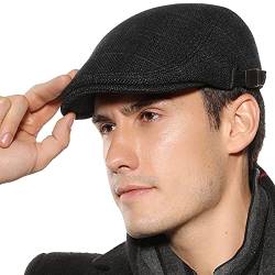 AIEOE Herren Flache Kappe Wolle Flatcap Herbst Winter Schiebermütze Sport Gatsby Newsboy Cap von AIEOE