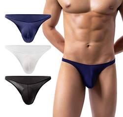 AIEOE Herren Netz Slips Mesh Unterwäsche Stretch Briefs Männer Bikini Unterhose mit Beutel 3 Stück 01 Größe L von AIEOE