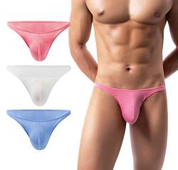 AIEOE Herren Netz Slips Mesh Unterwäsche Stretch Briefs Männer Bikini Unterhose mit Beutel 3 Stück 02 Größe L von AIEOE