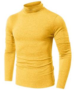 AIEOE Herren Rollkragenpullover Langarm Slim Fit Rollkragenshirt Baumwolle Basic Langarmshirts Weich Elastisch Einfarbig - EU M von AIEOE