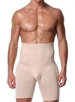AIEOE Herren Taille Shapewear Figurenformend Miederpants Body Shape Bauch Kontrolle Unterwäsche - Begie,4XL von AIEOE