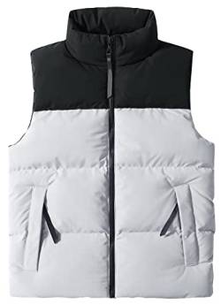 AIEOE Herren Weste Winter Steppweste in Kontrastfarbe Warme Herrenweste Fashion Bodywarmer Grau 4XL von AIEOE