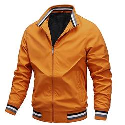 AIEOE Herren Winter Jacke Warm Baumwolle Gefüttert Bomberjacke Freizeit Stehkragen Windbreaker Militär Bomber Blouson Jacke XL, EU M von AIEOE