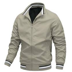 AIEOE Herren Winter Jacke Warm Baumwolle Gefüttert Bomberjacke Freizeit Stehkragen Windbreaker Militär Bomber Blouson Jacke XL, EU M von AIEOE