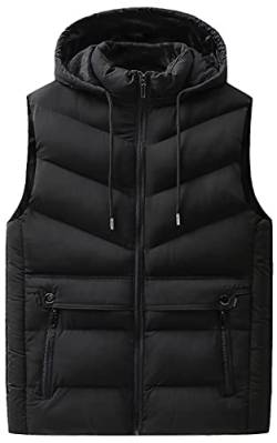 AIEOE Herren Winterweste Outdoor Warme Weste Steppweste Ärmellose Jacke Sportweste Daunenweste,Schwarz,5XL von AIEOE