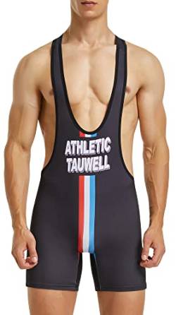 AIEOE Herren Wrestling Singlet Jockstrap Leotard Jock Ringertrikot Gewichtheben Bodysuit Einteilige Ärmellose Ringeranzug Sport Jumpsuit Athletic Supporters - M von AIEOE