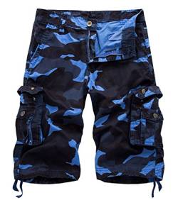 AIEOE Männer Vintage Camouflage Cargo Shorts Sommer Sport Kurze Hose Bermuda Loose-Fit Freizeit Hose Sporthose von AIEOE
