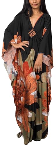 AIEOE Maxi Bademantel Badekleid Damen Sommer Kaftan Langes Strandkleid mit Surf Sauna Strand Farbe 07 von AIEOE