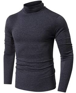 AIEOE Rollkragen Pullover Sweatshirt Herren Langarm Slim Fit Baumwolle Langarmshirts Unterzieh Shirt Weich Elastisch - EU XL von AIEOE