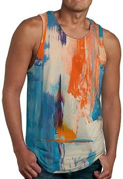 AIEOE Tank Top Herren Sommer Hawaii T-Shirt Ärmellos Muskelshirt Strand Tankshirt 3D Druck Print Muster Tanktop Locker Schnell Trocknend Atmungsaktiv - XL von AIEOE