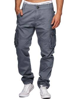 AIFARLD Cargohose für Herren, mehrere Taschen, Arbeitshose, Baumwolle, Stretch, elastische Taille, entspannte Passform, Wandern, Outdoor, Freizeit, GRAU, Mittel von AIFARLD