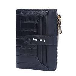 AIFILLE Damen Geldbörse Kleine Leder PU Reisekupplung Clutch Karten Damen Geldbeutel Mini Portemonnaie Damen mit Reißverschluss Geldklammer ID Card Holder Pocket Geld Organizer Smart Wallet, Schwarz von AIFILLE