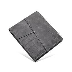 AIFILLE Herren Prämie Leder Geldbörse RFID mit Zipper Münzfach - Slim Wallet mit Kreditkartenfächer und Kunstleder Brieftasche, kompakt und praktisch für den Alltag, Schwarz von AIFILLE
