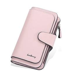 AIFILLE Portemonnaie Damen Gross Leder Damen Geldbörsen mit RFID Blocker Geldbörse Brieftaschen für Frauen/Geldbeutel mit 16 Kartenfächer Kreditkartenetui und Münzbörsen mit Magnetverschluss, Rosa von AIFILLE