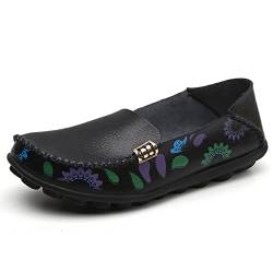 AIFLM Damen Blume Blatt Bedruckte Mokassin Schuhe Krankenschwester Fahren Wandern Flache Schuhe Weiche Arbeitsschuhe von AIFLM