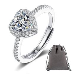 AIFUYUDM Frauen Ringe Sterling Silber 925 Zirkonia weiß im Brillantschliff Verlobungsring versprechen Ringe Ehering Damen Ring für Braut Jubiläum Geburtstagsgeschenk Ringe mit Geschenkbox von AIFUYUDM