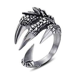 AIFUYUDM Ring Verstellbar 925 Silber Feder Ring Frauen Offene Ring Unisex Vintage Angel Ring Engels Flügel Ring für Damen Frauen Geschenk personalisiert Verlobungsringe Eheringe mit Geschenkbox von AIFUYUDM