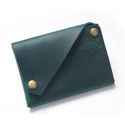 AIGUONIU Handgefertigte, minimalistische Vintage-Geldbörse aus Leder, ohne Nähte, Kartenhalter, Münzgeldbörse, Grün , Vintage von AIGUONIU