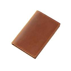 AIGUONIU Handgefertigte Geldbörse aus 100 % Leder mit Kartenhalter, minimalistisches Design, dünn und schlank, ideal als Geschenk, Braun, Vintage von AIGUONIU
