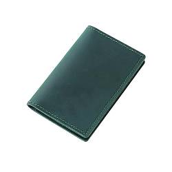 AIGUONIU Handgefertigte Geldbörse aus 100 % Leder mit Kartenhalter, minimalistisches Design, dünn und schlank, ideal als Geschenk, Grün , Vintage von AIGUONIU