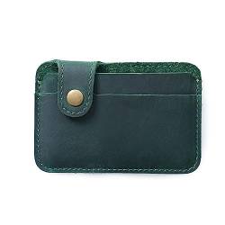 AIGUONIU Handgefertigtes minimalistisches Kartenetui aus echtem Leder, Brieftasche, Vordertasche, Karten-Organizer, Grün , Vintage von AIGUONIU