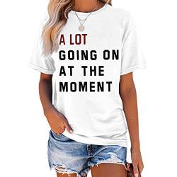 Not A Lot Going On at The Moment Shirt Frauen Country Music T-Shirt Country Concert Letter Print Tee Tops, A-weiß, Mittel von AIIWEIS