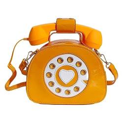 AIKARA Damen-Umhängetasche, Modische Telefon-Förmige Umhängetasche, Große Umhängetasche, Ketten-Geldbörse Für Mädchen,Orange,21 * 9 * 16cm von AIKARA