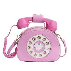 AIKARA Damen-Umhängetasche, Modische Telefon-Förmige Umhängetasche, Große Umhängetasche, Ketten-Geldbörse Für Mädchen,Rosa,21 * 9 * 16cm von AIKARA