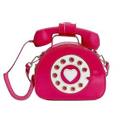 AIKARA Damen-Umhängetasche, Modische Telefon-Förmige Umhängetasche, Große Umhängetasche, Ketten-Geldbörse Für Mädchen,Rose red,21 * 9 * 16cm von AIKARA