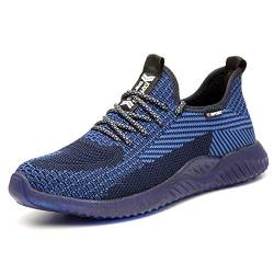 AILU Arbeitsschuhe Stahlkappe Sicherheitsschuhe Damen und Herren SportlichTurnschuhe-13 Blau-43 EU von AILU