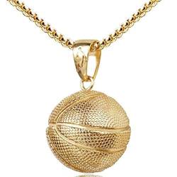 AILUOR Fashion Basketball Anhänger Halskette Edelstahl Kette Hip Hop Sport Halskette Fitness Schmuck (Gold) von AILUOR