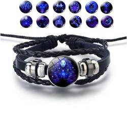 AILYFIRMO Mehrschichtiges Sternbild-Sternzeichen-Lederarmband, Sternzeichen-Geist-Armband, verstellbares 12-Sternbild-Armband, Armband für Damen und Herren, Schmuck, Geburtstagsgeschenk (Virgo) von AILYFIRMO