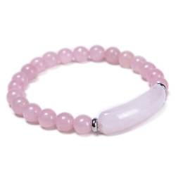AILYFIRMO Pheromon-Armband, Glücks-Energie-Chakra-Stein-Armreif, 8 mm Stretch-Perlen-Armreif, für Damen und Herren (Pink) von AILYFIRMO