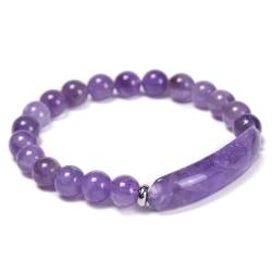 AILYFIRMO Pheromon-Armband, Glücks-Energie-Chakra-Stein-Armreif, 8 mm Stretch-Perlen-Armreif, für Damen und Herren (Purple) von AILYFIRMO