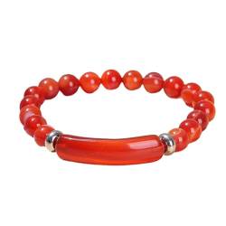 AILYFIRMO Pheromon-Armband, Glücks-Energie-Chakra-Stein-Armreif, 8 mm Stretch-Perlen-Armreif, für Damen und Herren (Red) von AILYFIRMO