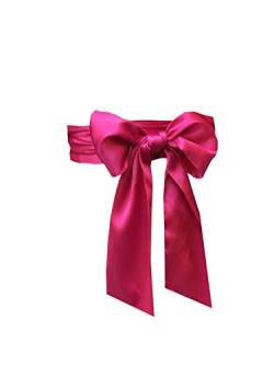 AIMECHA Schärpe für besondere Anlässe, Brautgürtel, Hochzeitsschärpe, 10,2 cm breit, doppelseitig, Knallpink (Hot Pink), M von AIMECHA