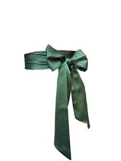 Eyrie Schärpe für besondere Anlässe, Brautgürtel, Hochzeitsschärpe, 10,2 cm breit, doppelseitig - Grün - Medium von AIMECHA