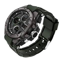 Militäruhren für Herren Outdoor Sport Digital Uhr Taktische Armee Armbanduhr LED Stoppuhr Wasserdicht Militär Uhren für Männer grün / schwarz von AIMES