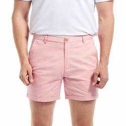 AIMPACT Bermuda Shorts Herren Slim Fit Casual Shorts Flat Front Shorts(Rosa 30) von AIMPACT