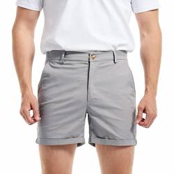 AIMPACT Bermuda Shorts Herren Slim Fit Casual Shorts Flat Front Shorts (Grau 30) von AIMPACT