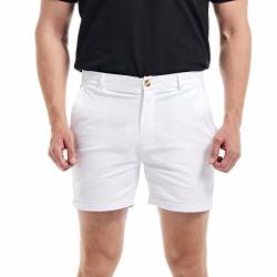 AIMPACT Bermuda Shorts Herren Slim Fit Casual Shorts Flat Front Shorts (Weiß 30) von AIMPACT