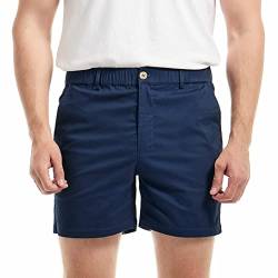 AIMPACT Bermuda Shorts Herren Slim Fit Flat Front Shorts mit Elastischem Bund (Dunkelblau M) von AIMPACT