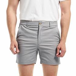 AIMPACT Bermuda Shorts Herren Slim Fit Flat Front Shorts mit Elastischem Bund (Grau M) von AIMPACT