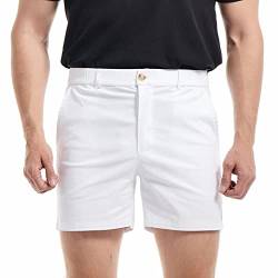AIMPACT Casual Shorts Herren Sommer Kurz Hose Bermuda Chino Shorts mit Elastischem Bund(Weiß XL) von AIMPACT