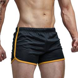 AIMPACT Herren Laufshorts Atmen Workout Gym Booty Kurze Shorts Sexy, schwarz, Groß von AIMPACT