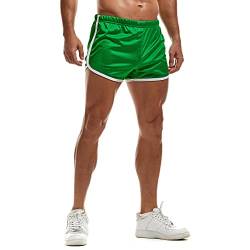 AIMPACT Herren Laufshorts Sporthose Fitness Kurz Hose Training Mesh Sport Muskeln Atmungsaktiv Shorts(Grün M) von AIMPACT